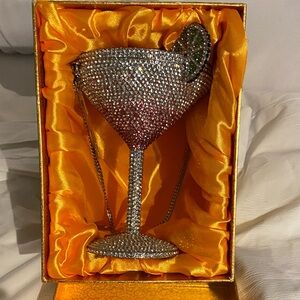 Crystal Cocktail Glass Clutch